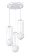Biała lampa wisząca z 3 drucianymi zwisami - A608-Lorem Lumes