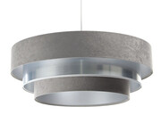 Szaro-srebrna okrągła lampa wisząca nad stół - S454-Melbi Lumes