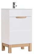 Szafka pod umywalkę stojąca Dixi 3X 50 cm - Biały połysk Edinos
