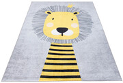 Szaro-żółty dywan dziecięcy z lwem - Puso 3X 140x200 Profeos