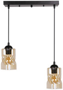 Czarna regulowana lampa wisząca szkło bursztynowe - Z024-Vido Lumes