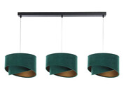 Czarno-zielona asymetryczna lampa wisząca nad stół - S498-Woodi Lumes