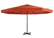 Okrągły parasol ogrodowy w kolorze terakoty - Diola Edinos