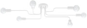 Biała sześcioramienna lampa sufitowa w stylu loft - A627-Gray Lumes