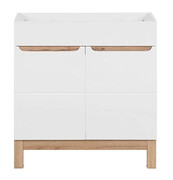 Stojąca szafka pod umywalkę Dixi 3X 80 cm - Biały połysk Edinos