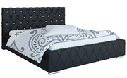 Pikowane łóżko z zagłówkiem glamour 160x200 Bonet 2X - 36 kolorów Edinos