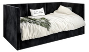 Czarne tapicerowane łóżko z oparciem Sorento 5X - 3 rozmiary 80x200cm Elior