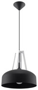 Czarna drewniana lampa wisząca loft - EX516-Orletta Lumes