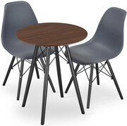 Zestaw stół kuchenny jesion 60 cm z 2 krzesłami - Osato 3X 2 kolory Czarny Elior