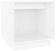 Biała drewniana minimalistyczna szafka nocna - Bakin Edinos