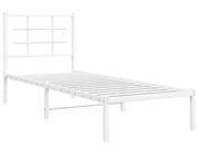 Białe metalowe łóżko jednoosobowe 90x200 cm - Sevelzo Elior