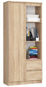 Skandynawski regał z półkami i szufladami dąb sonoma - Tiare 3X Edinos