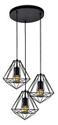 Czarna wisząca loftowa lampa druciana - J102-Latimo Lumes