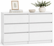 Nowoczesna biała komoda 140 cm z szufladami - Berta 2X Edinos
