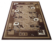 Brązowy prostokątny dywan w listki - Pixo 300 x 400 cm Profeos