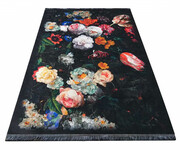 Czarny prostokątny dywan we wzory - Rubiox 80 x 150 cm Profeos