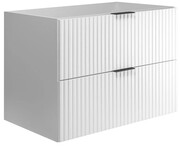 Biała szafka do łazienki z 2 szufladami 80 cm - Onellia 5X Edinos