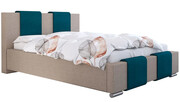 Tapicerowane łóżko małżeńskie 200x200 Lamar 3X - 36 kolorów + materac lateksowy Contrix Rubber SX Elior