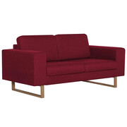Elegancka dwuosobowa sofa Ladi 2X - czerwone wino Edinos