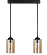 Lampa wisząca na listwie z dwoma szklanymi kloszami - V139-Luxurion Lumes