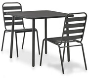 Zestaw metalowych mebli ogrodowych Ewera 2X - szary Edinos