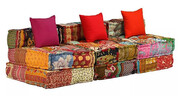 Patchworkowa sofa 3-osobowa Montanex 4D Edinos