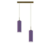 Lampa wisząca z dwoma zwisami na złotym stelażu - EX369-Adox - 18 kolorów Lumes