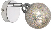 Chromowy kinkiet ścienny LED z gwiazdkami w kloszu - V091-Prozer Lumes