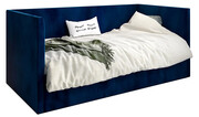 Granatowe łóżko welwetowe z oparciem Somma 5X - 3 rozmiary 80x200cm Elior