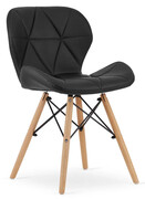 Czarne tapicerowane krzesło w stylu nowoczesnym - Zeno 3X Elior