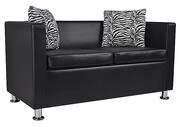 Nowoczesna skórzana sofa Swax 2B - czarna Edinos