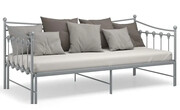 Szare rozkładane łóżko metalowe 90x200 cm - Sawga Edinos