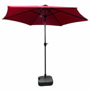 Czerwony okrągły parasol ogrodowy - Ancor Edinos