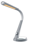 Srebrna lampka biurkowa z nocnym oświetleniem - S252-Rilexo Lumes