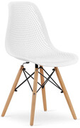 Komplet białych nowoczesnych ażurowych krzeseł 4 szt. - Lokus Elior
