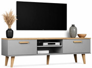 Szafka pod telewizor na nóżkach szary + hikora - Avec 6X 160 cm Edinos