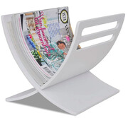 Drewniany stojak na gazety Flesti 2X - biały Edinos