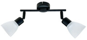 Metalowa lampa sufitowa z 2 szklanymi kloszami czarny + biały - Z068-Hermina Lumes