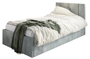 Popielate łóżko z welwetowym zagłówkiem Casini 3X - 3 rozmiary 120x200cm Elior