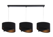 Czarna potrójna lampa wisząca nad stół glamour - S500-Loria Lumes