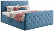 Niebieskie pikowane łóżko welurowe 5 rozmiarów - Celivera Edinos Premium