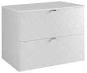 Biała szafka z 2 szufladami pod umywalkę 80 cm - Aploni 5X Edinos