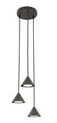 Czarna potrójna lampa wisząca - D129-Inord Lumes