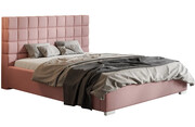 Łóżko tapicerowane 160x200 Salerno 4X - 36 kolorów + materac lateksowy Contrix Rubber SX Elior