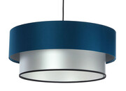 Srebrno-granatowa lampa wisząca z abażurem - S416-Romanza Lumes