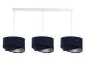 Granatowa potrójna lampa wisząca welurowa - S509-Rumndo Lumes