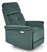 Zielony rozkładany welurowy fotel wypoczynkowy - Timex Elior