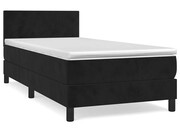 Kontynentalne czarne łóżko z materacem 90x200 - Lisila 3X Edinos