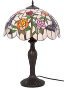 Stylowa lampa stołowa z witrażowym kloszem - A657-Tones Lumes