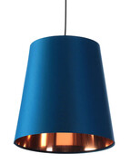 Granatowa lampa wisząca z abażurem rose gold - S402-Dinos Lumes